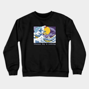 godzilla wave Crewneck Sweatshirt